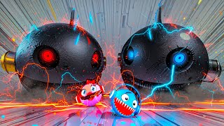 Epic Robot Pacman vs. Monster Robot Maze Escape