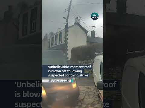Roof torn off in storm Éowyn lightning strike.