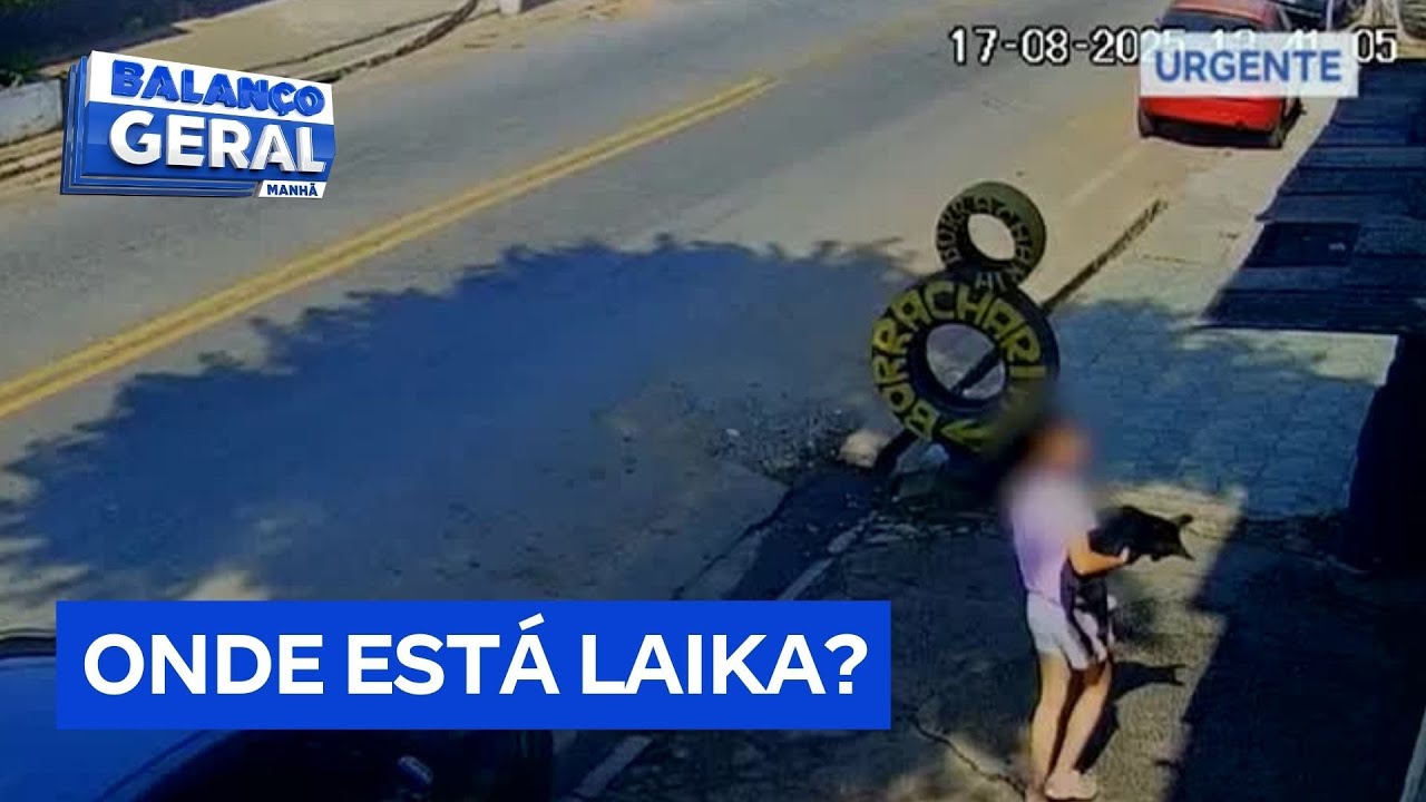 Pai e filha são flagrados levando cachorrinha de borracharia