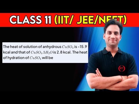 The heat of solution of anhydrous CuSO₄ is -15.9 kcal and that of CuSO₄.5H₂O is 2.8 kcal. The heat
