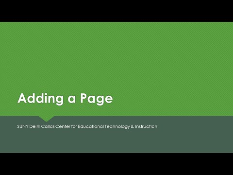 Adding a Page