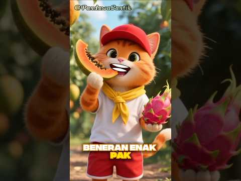 Makan buah naga dan pepaya #comedy #funny #makanbuah #shortvideo #kucinglucu