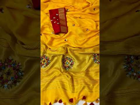 Pure Linen g embroidered blouse piec 120 count  French Knot hand embroidery with kantha,  2900+₹