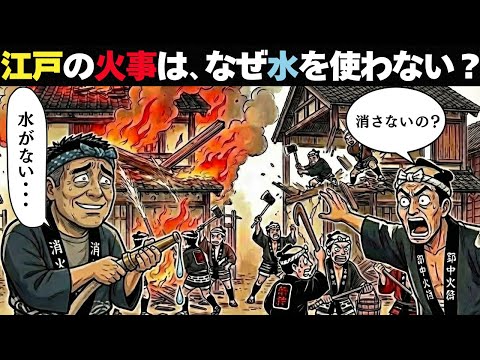 【動く浮世絵】江戸の火事を消すのは水ではなかった!今では考えられない“消火”の真実!