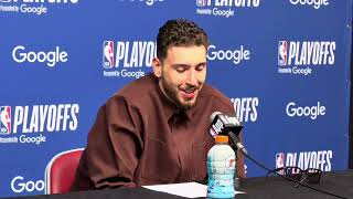 Rockets Alperen Sengun after the 98-78, season-ending, game 6 loss to the Lakers in the 1st round 