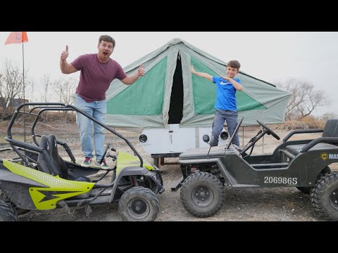 Camping in a Dry Lake with Abandoned Camper