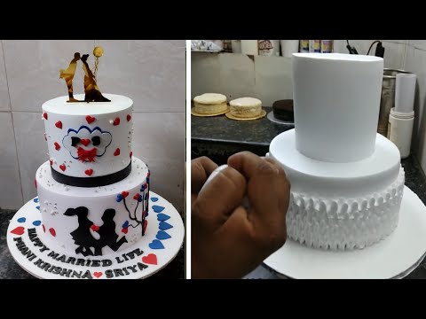 Two Step Anniversary Cake Top Couple Decor| Stunning and satisfying Two Step Anniversary Cake Design