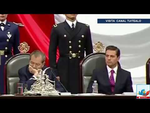 Las caras de Peña Nieto durante discurso de AMLO en la toma de protesta en San Lázaro