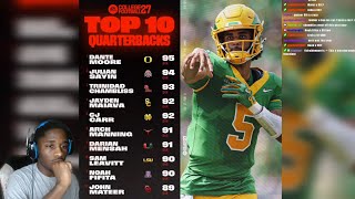 ARCH??? REACTING TO College Football 27 Top 10 Offensive Players!!!