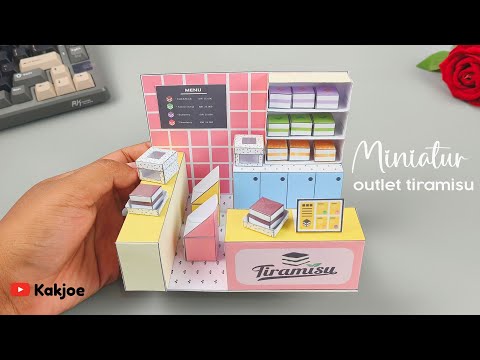 DIY miniatur outlet tiramisu -  kios tiramisu - Diy miniature Crafts idea (free printable)