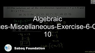 Algebraic Sentences-Miscellaneous-Exercise-6-Question 10