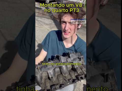 Montando um V8 no dormitório PT3 #carros #motores #oficina #mecanica #chevrolet #v8 #jabiracar
