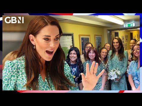 Kate Middleton STUNS in green patterned dress during visit to children’s clinic