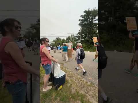 Protester Throws Red Paint on Pavement Outside Maine ICE Facility