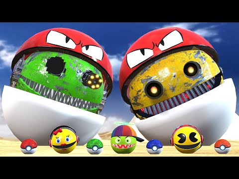 ROBOT PACMAN VS MONSTER PACMAN USE POKEMON NEW fun ADVENTURE PACMAN POKEMON 1