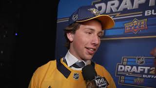 Wyatt Cullen speaks with Jamison Coyle after being drafted by Predators