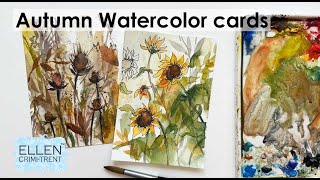 Watercolor Autumn Cards tutorial