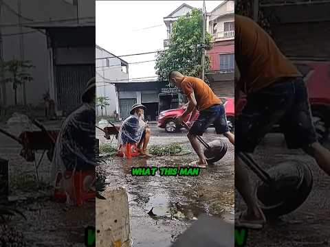 A big umbrella for the old man selling vegetables