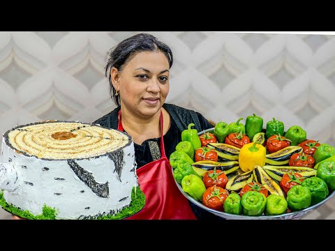 Traditional Azerbaijan Vegetable Dolma 3 SISTER  - Cold Appetizer - Birch Stump Cake