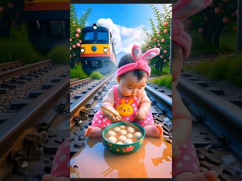 ❤️ Evolution of Baby: Train Attack on Baby for Food Eating #cat #cute #love #shorts BabyLos 32