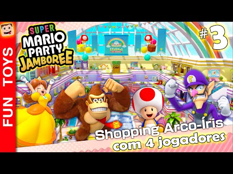 Super Mario Party Jamboree #3 - COM 4 JOGADORES! No tabuleiro do Shopping Mall!