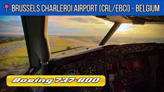 Boeing 737-800 Landing in Brussels-Charleroi (CRL/EBCI) Cockpit View [4K]