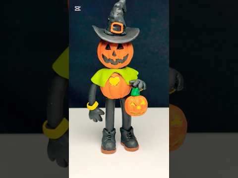 I Made a Scary Halloween Pumpkin from Clay | Spooky DIY Art