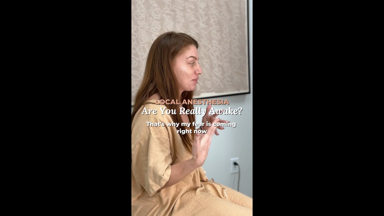 Woman expressing fear about local anesthesia.