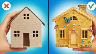 ¡De un presupuesto bajo a una remodelación de habitación millonaria! 💖¡CASA DE CARTÓN PARA MUÑECAS!