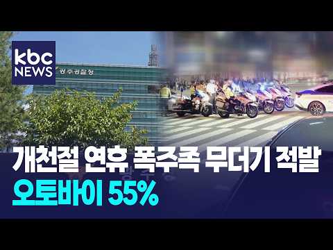 개천절 연휴 폭주족 무더기 적발...오토바이 55% / KBC뉴스