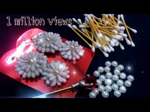 HOW TO MAKE DIY- COTTON SWAB HANGING EARRINGS