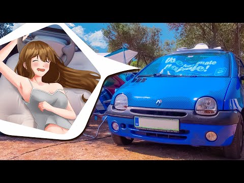 This tiny car makes for a perfect camper.