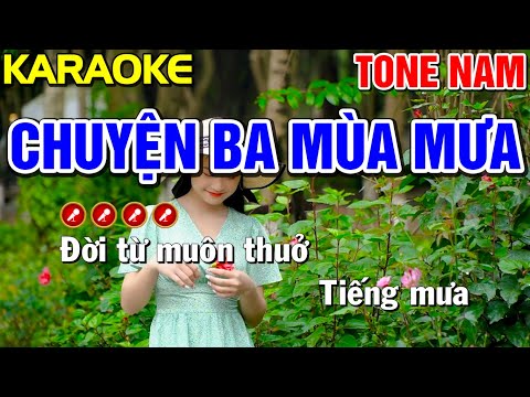 ✔ CHUYỆN BA MÙA MƯA Karaoke Bolero Nhạc Sống Tone Nam | Bến Tình Karaoke