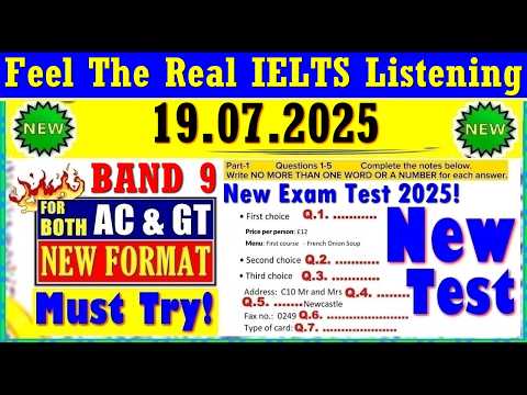 IELTS LISTENING PRACTICE TEST 2025 WITH ANSWERS | 19.07.2025