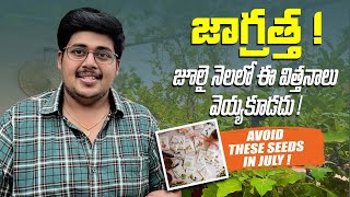 పొరబాటున కూడా జూలై లో ఈ విత్తనాలు వెయ్యకండి - Avoid These seeds in July @OrganicPrabha