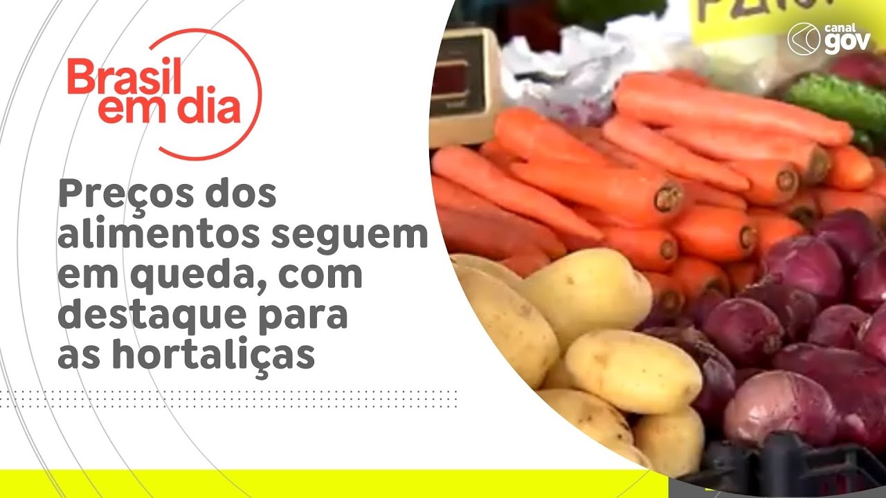 Preços dos alimentos seguem em queda com destaque para as hortaliças