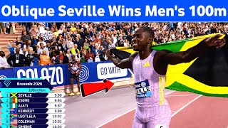 Oblique Seville Wins Men's 100m Race At Brussels | Brussels Diamond League 2026