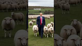 TRUMP WALKING WITH HIS SHEEP😆@TRUMPAIYOUTUBESHORTS
