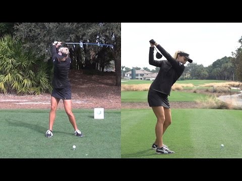 Lexi Thompson Dual Angle Slow Motion Driver Golf Swing