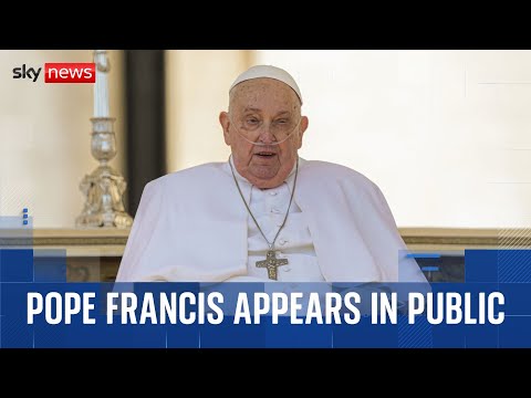 Pope Francis appears before crowds in Vatican after hospital release