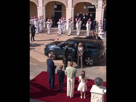 WATCH: Monaco's prince and three children welcome France’s Macron at state visit