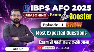 IBPS AFO Prelims Preparation | IBPS AFO Reasoning Classes | Important Questions | Lalit Sir | 1