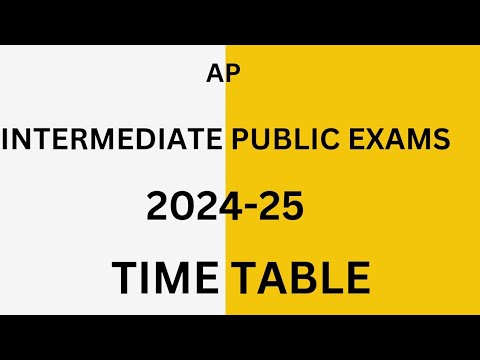 AP Inter Public Exams 2024-25 Time Table