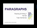 Crafting Effective Topic Sentences