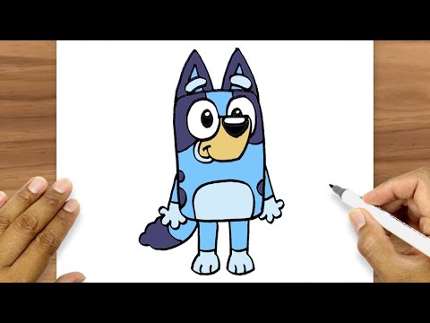 How To Draw A Cartoon Characters | Bluey Drawing Easy