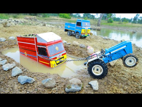 Ashok Leyland Truck Tata Yodha Pickup Accident Pulling Out Eicher Tractor JCB 3dx ? New CartoonVideo