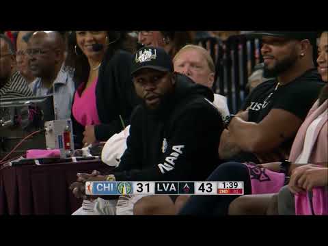 Floyd Mayweather Sits Courtside At Las Vegas Aces vs Chicago Sky WNBA Game