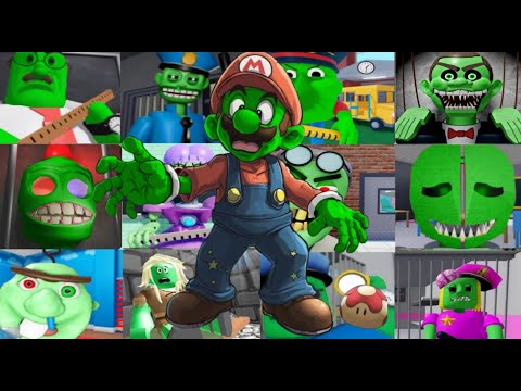 Super Zombify MARIO in Scary Obby #roblox games Carnival, Gran, Barry, School