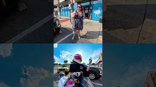 Don't mess with this biker, she was not having it 😡 #roadrage #dashcam #bikerlife