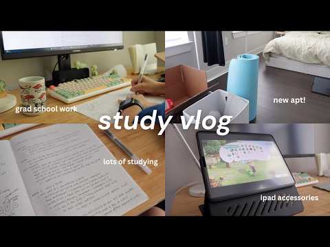 STUDY VLOG 📘🧷(living alone, studying as a grad, ipad accessories haul)